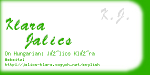 klara jalics business card